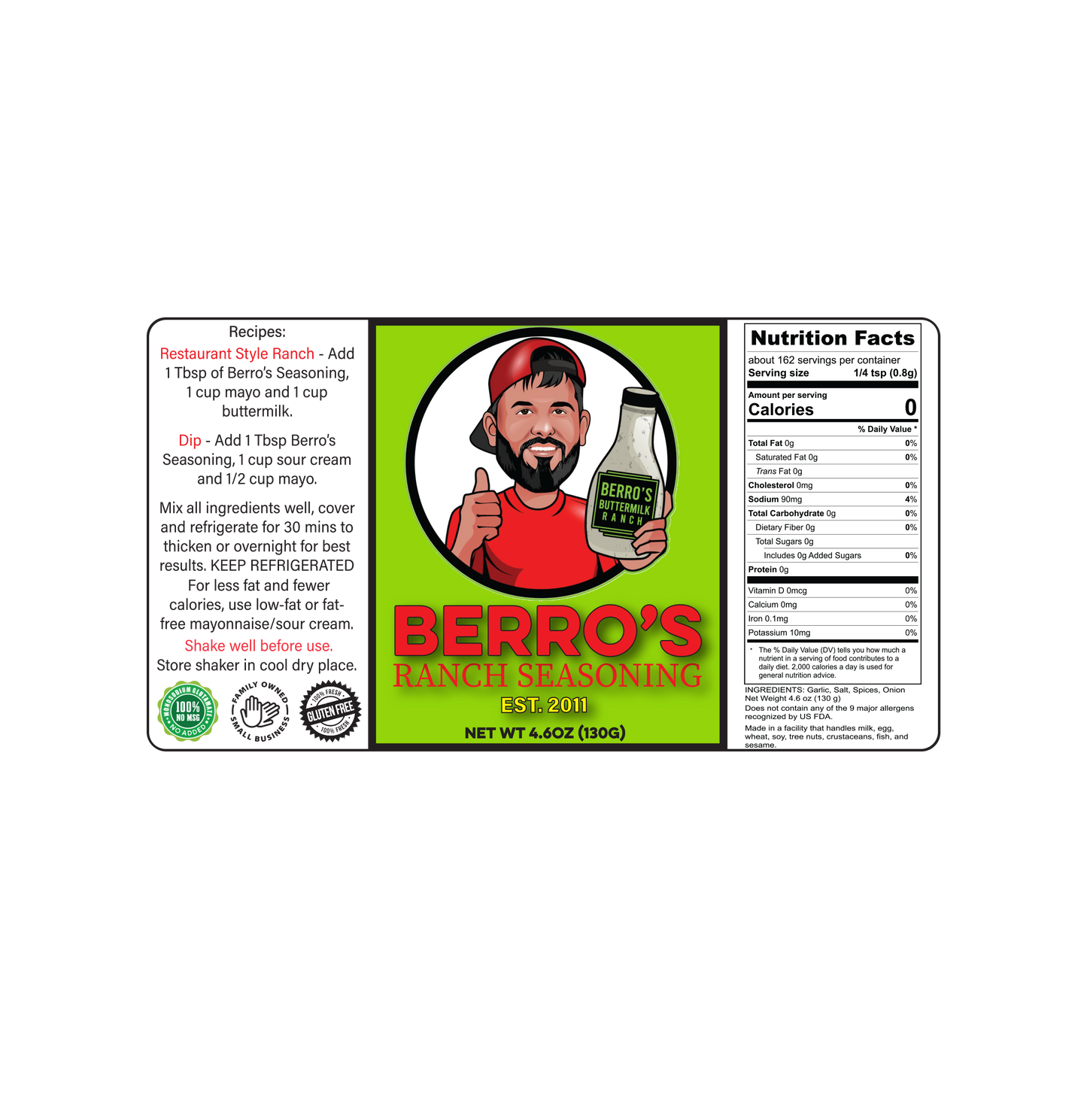 Berro's Ranch Seasoning